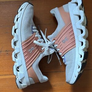 On Running Women's Sneakers - White and Peach w/ Lavender Accents